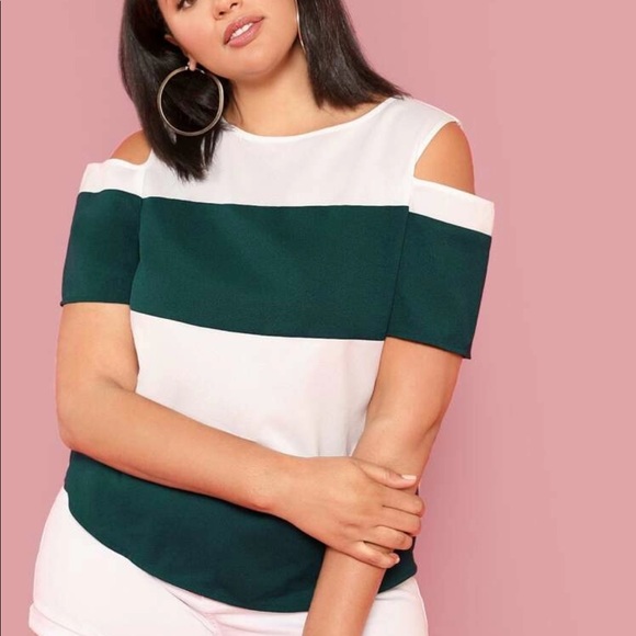 Blouse white and green stripes - Picture 5 of 5